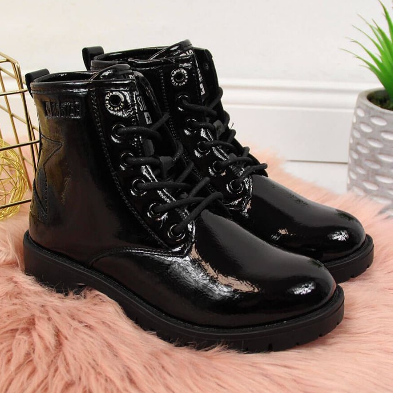 Bottines bovver noires fille Big Star II374045 2