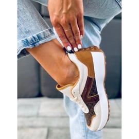 Baskets Akira Camel beige brun multicolore 4