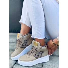 Baskets montantes Axel Kaki beige brun 1