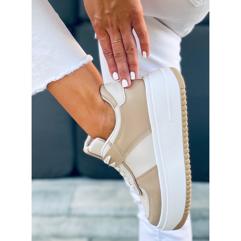 Baskets femme Dhara Beige blanc 1