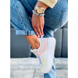 Baskets femme Dhara Jaune blanche bleu rose multicolore 5