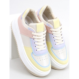 Baskets femme Dhara Jaune blanche bleu rose multicolore 2