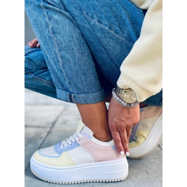 Baskets femme Dhara Jaune blanche bleu rose multicolore 4