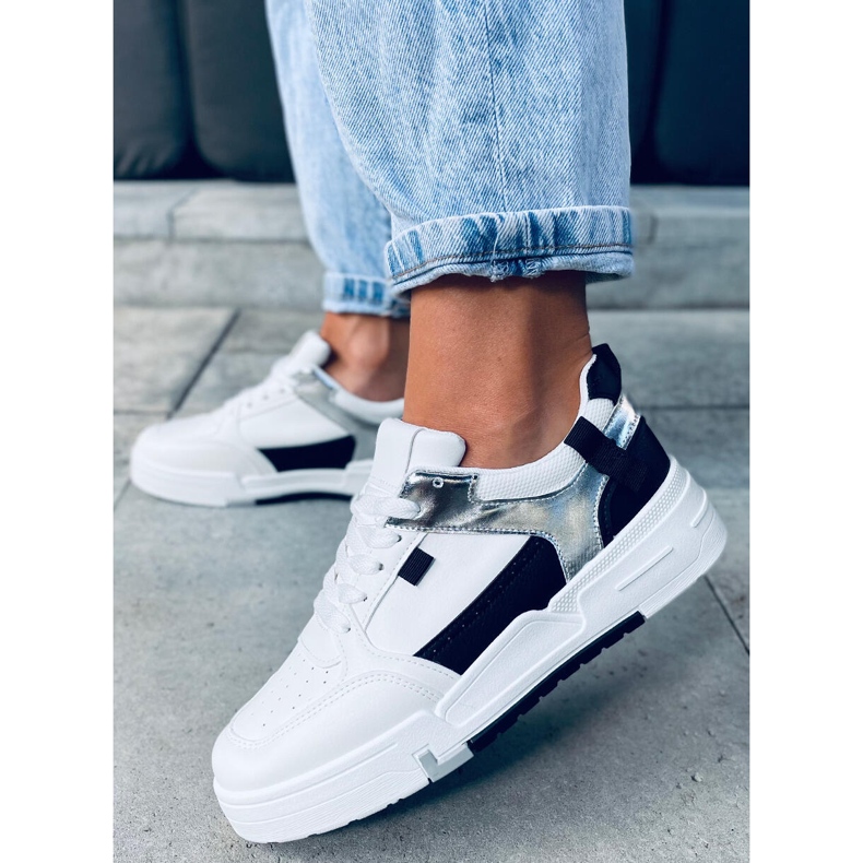 Baskets noires Cruz blanche le noir argent 1