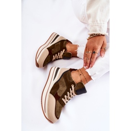 PS1 Chaussures Sport Daim Femme Vert-Beige Elisse 4
