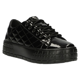 Filippo Baskets en cuir élégantes matelassées DP3932 / 22 BK noir 1