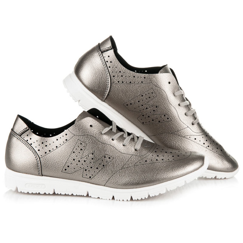 Baskets argentées gris 1