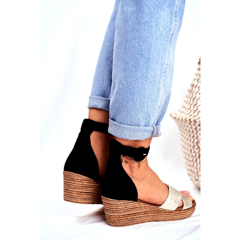 Sandales Femme Maciejka Cuir Daim Noir 04565-25 doré 4