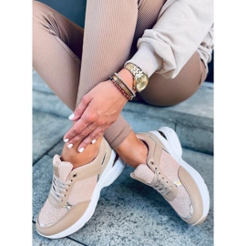 Chaussures de sport sur un talon compensé caché Dafne Khaki beige 3