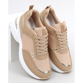 Chaussures de sport sur un talon compensé caché Dafne Khaki beige 2