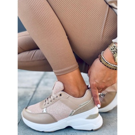 Chaussures de sport sur un talon compensé caché Dafne Khaki beige 1