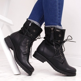 Chaussures à lacets pour femmes avec une fermeture éclair, noir Jezzi 1