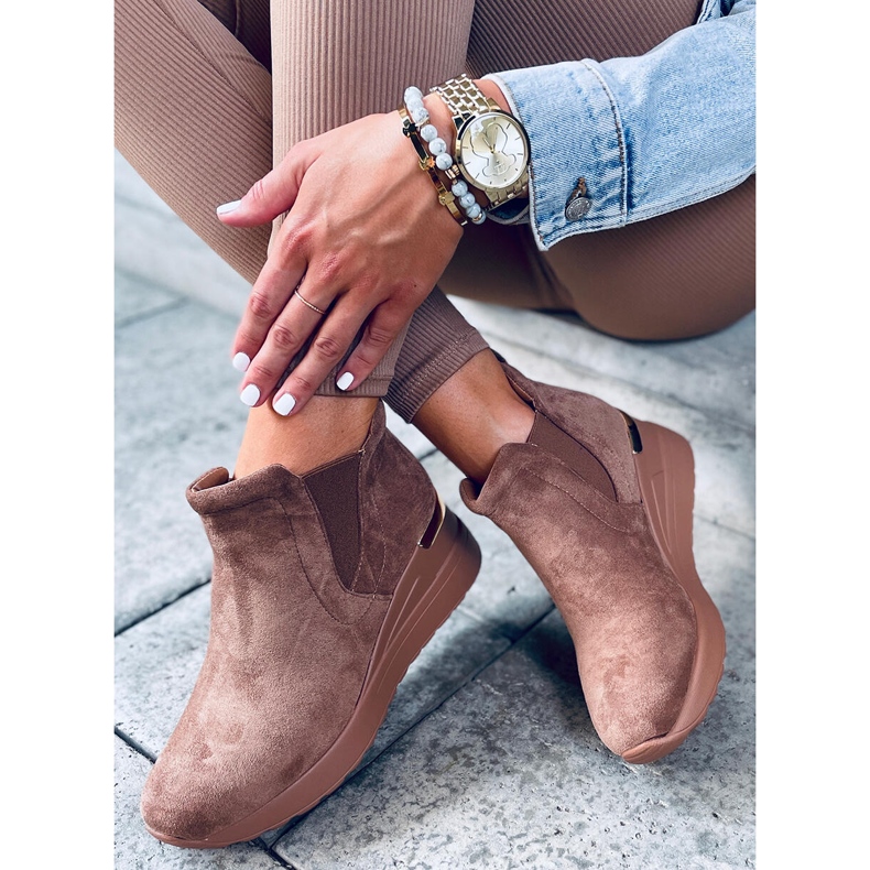 Chaussures compensées Florens Kaki beige 1