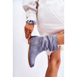 PG1 Bottines Femme Daim Bleu Venis 3