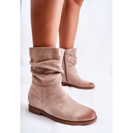 PG1 Bottines Femme Daim Beige Venis 1