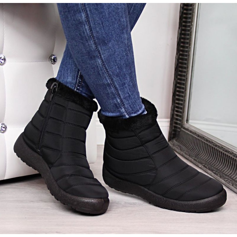 Bottes de neige imperméables avec fermeture éclair News W EVE181A noir 2