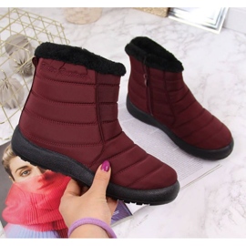 Bottes de neige imperméables avec fermeture éclair News W EVE181C bordeaux rouge 1