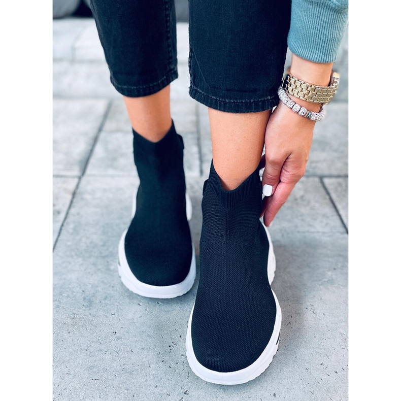 Bottines chaussettes Sporty Helle Black noir 1