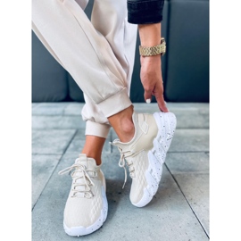 Indu Beige chaussures de sport chaussette 1