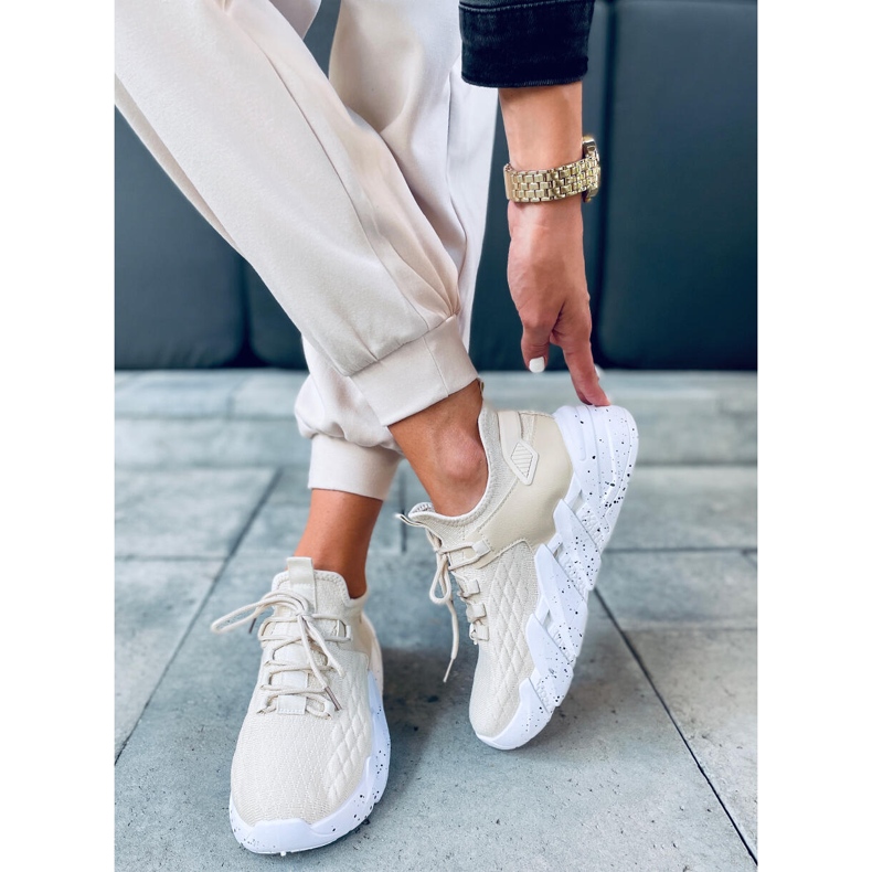 Indu Beige chaussures de sport chaussette 1 Indu Beige chaussures de sport chaussette 1