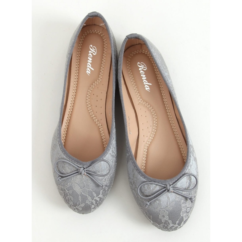 Ballerines en dentelle Casey Grey gris 1