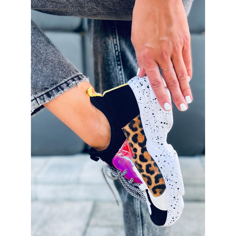 Baskets noires Agnès multicolore 1