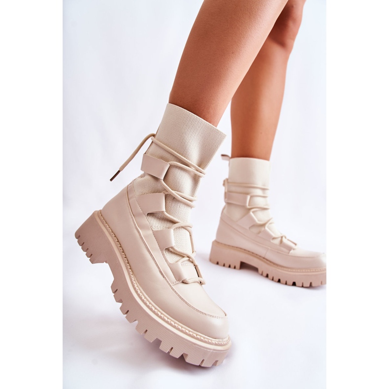 Bottes Femme Ouvrières Avec Chaussette Beige Fallor 2