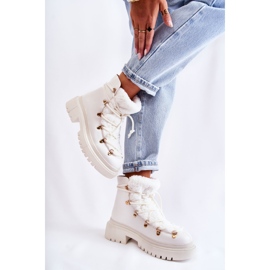 PS1 Bottes Chaudes En Eco-cuir Trappers Blanc Arisa 2