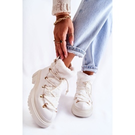 PS1 Bottes Chaudes En Eco-cuir Trappers Blanc Arisa 1