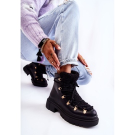Bottes chaudes en éco-cuir Noir Arisa Trappers le noir 3