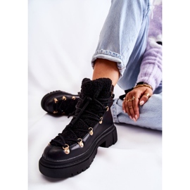 Bottes chaudes en éco-cuir Noir Arisa Trappers le noir 6