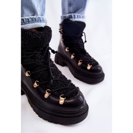 Bottes chaudes en éco-cuir Noir Arisa Trappers le noir 7
