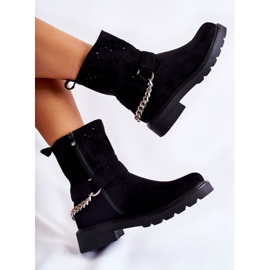 Chaussons Ajourés Avec Une Fermeture Éclair Avec Une Chaîne Chantelle Noir 5