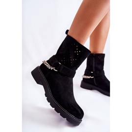 Chaussons Ajourés Avec Une Fermeture Éclair Avec Une Chaîne Chantelle Noir 6