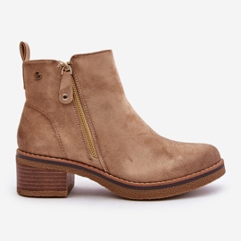 Bottines en daim sur tige basse Beige Laurisa 8