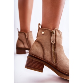 Bottines en daim sur tige basse Beige Laurisa 3