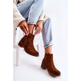 PS1 Bottes en daim marron Laurisa sur un petit talon brun 3