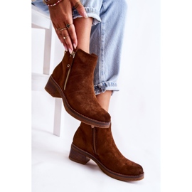 PS1 Bottes en daim marron Laurisa sur un petit talon brun 2