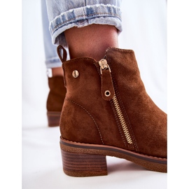 PS1 Bottes en daim marron Laurisa sur un petit talon brun 6