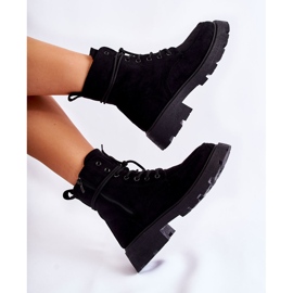 Bottines en Daim pour Femme Noué Noir Vanita le noir 7