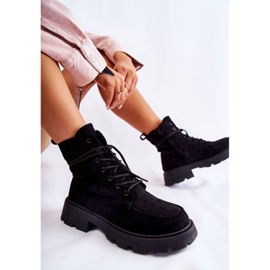 Bottines en Daim pour Femme Noué Noir Vanita le noir 6