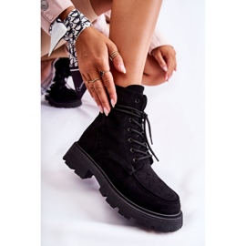 Bottines en Daim pour Femme Noué Noir Vanita le noir 5