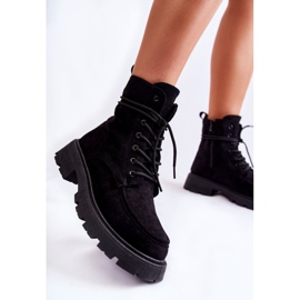 Bottines en Daim pour Femme Noué Noir Vanita le noir 3