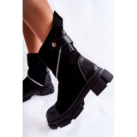 Seastar Bottes en daim à la mode pour femmes avec fermeture éclair noir Kandell le noir 6