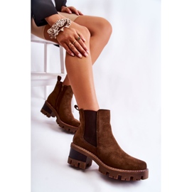 PS1 Bottes chaudes pour femmes avec une fermeture éclair en marron Lenaris brun kaki 2