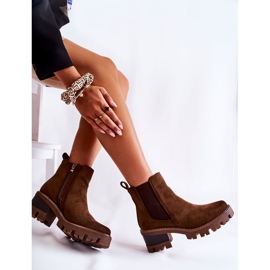 PS1 Bottes chaudes pour femmes avec une fermeture éclair en marron Lenaris brun kaki 3