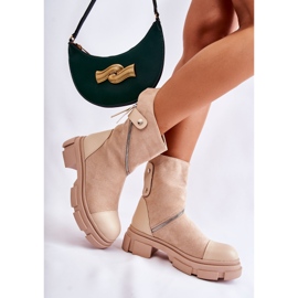 PS1 Bottines en daim à la mode pour femmes Beige Kandell 2