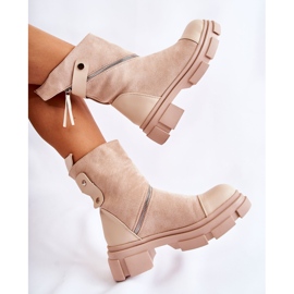 PS1 Bottines en daim à la mode pour femmes Beige Kandell 5