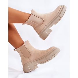 PS1 Bottines à enfiler en daim beige Lorea 7