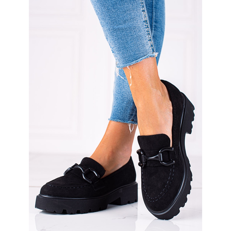 Chaussures en daim noir de Vinceza le noir 1